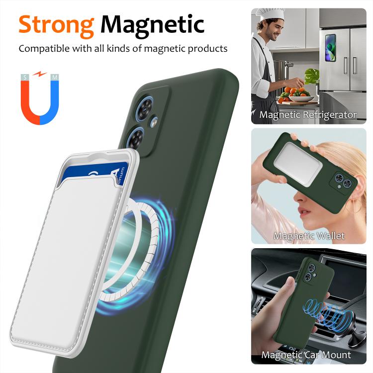 For Motorola Moto G54 / G54 Power Shockproof Silicone Magsafe Phone Case(Dark Green)