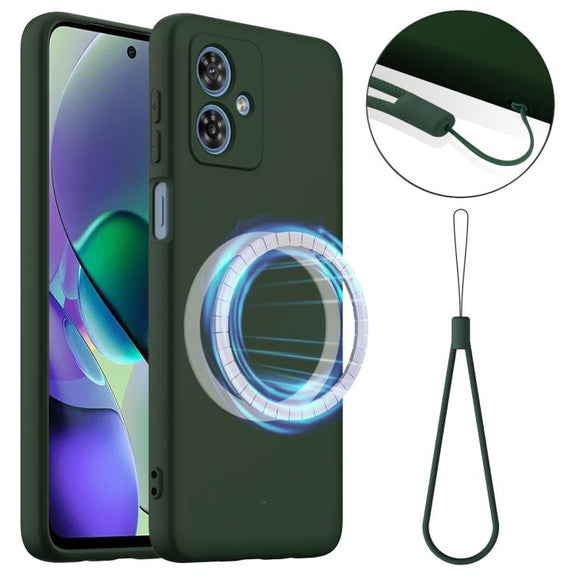 For Motorola Moto G54 / G54 Power Shockproof Silicone Magsafe Phone Case(Dark Green)