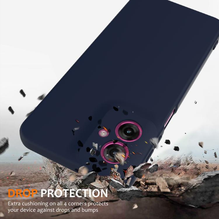 For Motorola Moto G55 5G Shockproof Silicone Magsafe Phone Case(Navy Blue)