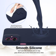 For Motorola Moto G55 5G Shockproof Silicone Magsafe Phone Case(Navy Blue)
