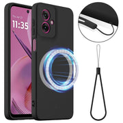 For Motorola Moto G55 5G Shockproof Silicone Magsafe Phone Case(Black)