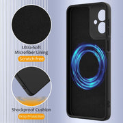 For Motorola Moto G55 5G Shockproof Silicone Magsafe Phone Case(Black)