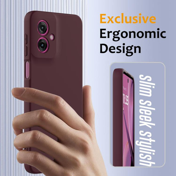 For Motorola Moto G55 5G Shockproof Silicone Magsafe Phone Case(Plum Color)