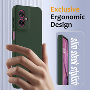 For Motorola Moto G55 5G Shockproof Silicone Magsafe Phone Case(Dark Green)