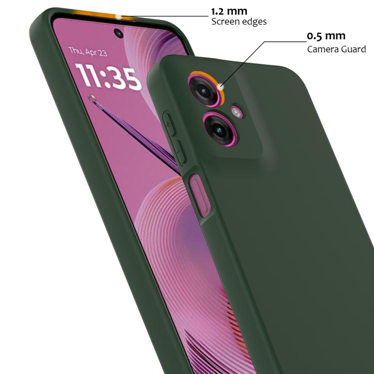 For Motorola Moto G55 5G Shockproof Silicone Magsafe Phone Case(Dark Green)
