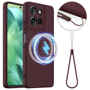 For Motorola Moto G Power 2025 Shockproof Silicone Magsafe Phone Case(Plum Color)