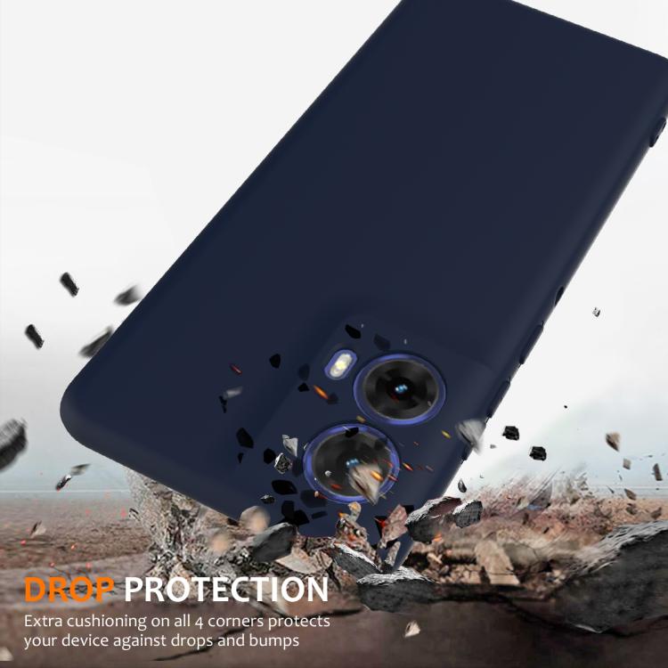 For Motorola Moto G24 4G Shockproof Silicone Magsafe Phone Case(Navy Blue)