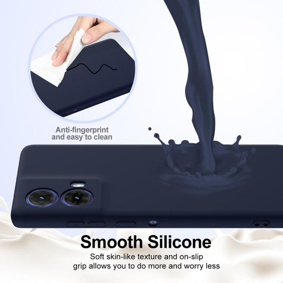 For Motorola Moto G24 4G Shockproof Silicone Magsafe Phone Case(Navy Blue)