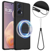 For Motorola Moto G24 Power Shockproof Silicone Magsafe Phone Case(Black)