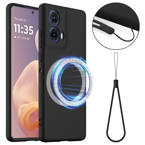For Motorola Moto G24 Power Shockproof Silicone Magsafe Phone Case(Black)