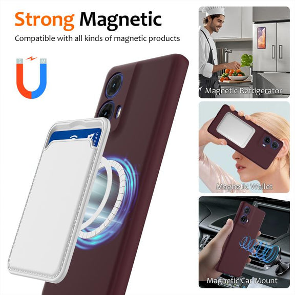 For Motorola Moto G24 Power Shockproof Silicone Magsafe Phone Case(Plum Color)
