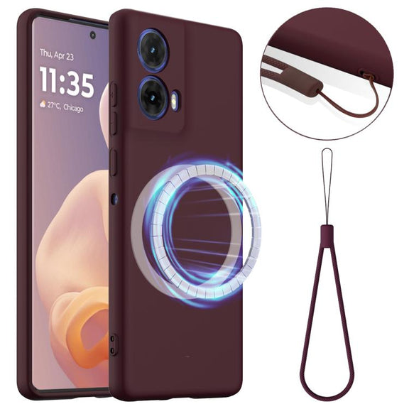 For Motorola Moto G24 Power Shockproof Silicone Magsafe Phone Case(Plum Color)