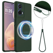 For Motorola Moto G24 Power Shockproof Silicone Magsafe Phone Case(Dark Green)