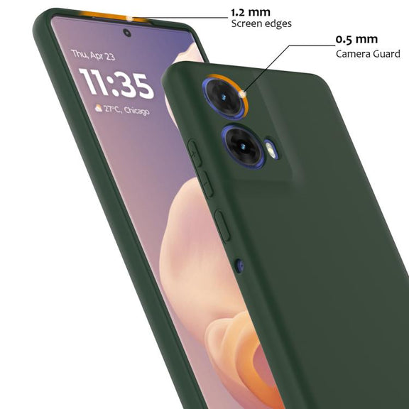 For Motorola Moto G34 / G45 5G Shockproof Silicone Magsafe Phone Case(Dark Green)