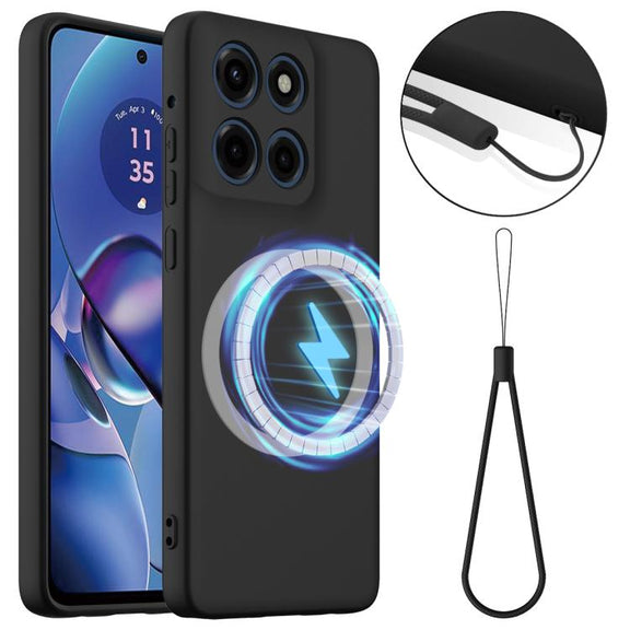 For Motorola Moto G Stylus 5G 2025 Shockproof Silicone Magsafe Phone Case(Black)