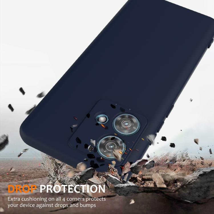 For Motorola Edge 40 Neo Shockproof Silicone Magsafe Phone Case(Navy Blue)