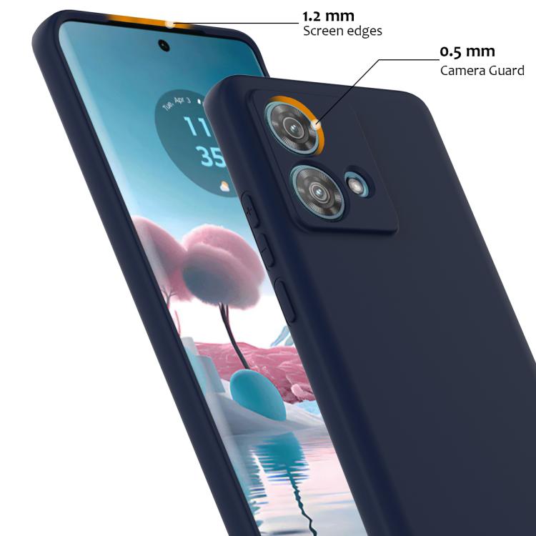 For Motorola Edge 40 Neo Shockproof Silicone Magsafe Phone Case(Navy Blue)