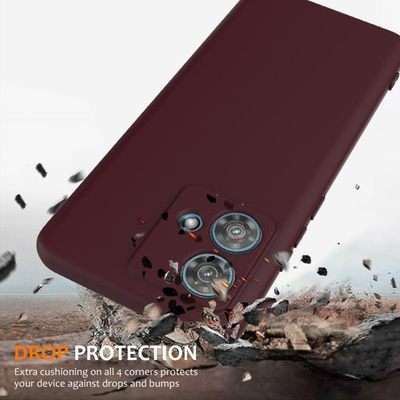 For Motorola Edge 40 Neo Shockproof Silicone Magsafe Phone Case(Plum Color)