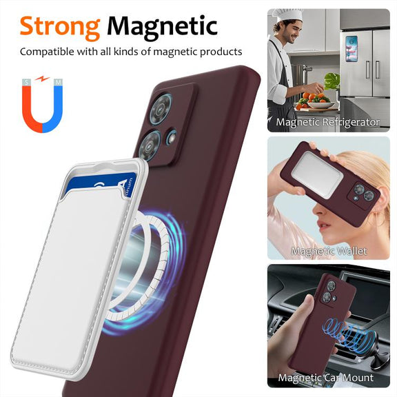 For Motorola Edge 40 Neo Shockproof Silicone Magsafe Phone Case(Plum Color)