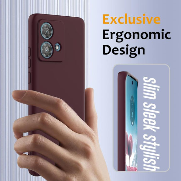 For Motorola Edge 40 Neo Shockproof Silicone Magsafe Phone Case(Plum Color)