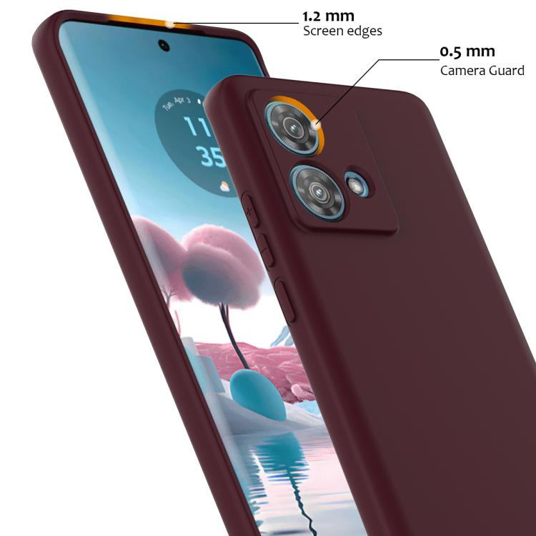 For Motorola Edge 40 Neo Shockproof Silicone Magsafe Phone Case(Plum Color)