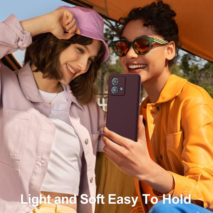 For Motorola Edge 40 Neo Shockproof Silicone Magsafe Phone Case(Plum Color)
