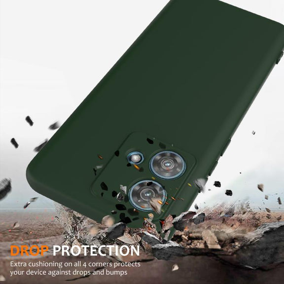 For Motorola Edge 40 Neo Shockproof Silicone Magsafe Phone Case(Dark Green)