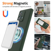 For Motorola Edge 40 Neo Shockproof Silicone Magsafe Phone Case(Dark Green)