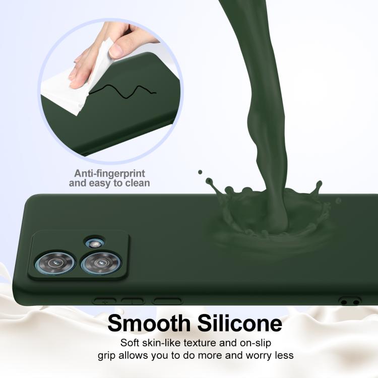 For Motorola Edge 40 Neo Shockproof Silicone Magsafe Phone Case(Dark Green)