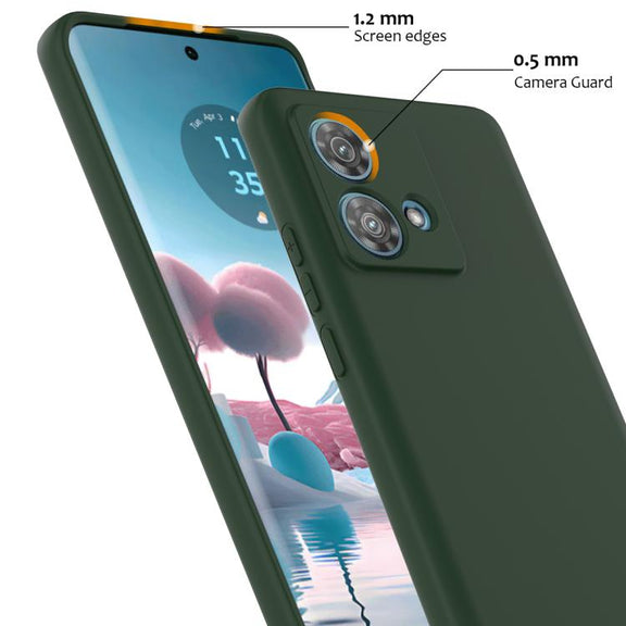 For Motorola Edge 40 Neo Shockproof Silicone Magsafe Phone Case(Dark Green)