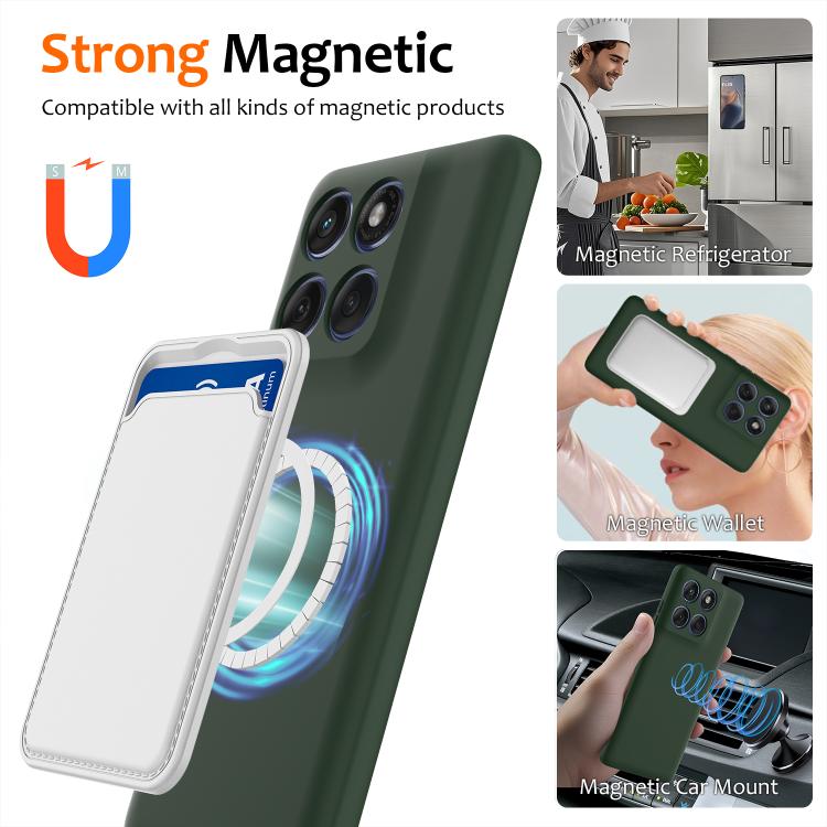 For Motorola Edge 60 / 60s / 60 Fusion Shockproof Silicone Magsafe Phone Case(Dark Green)