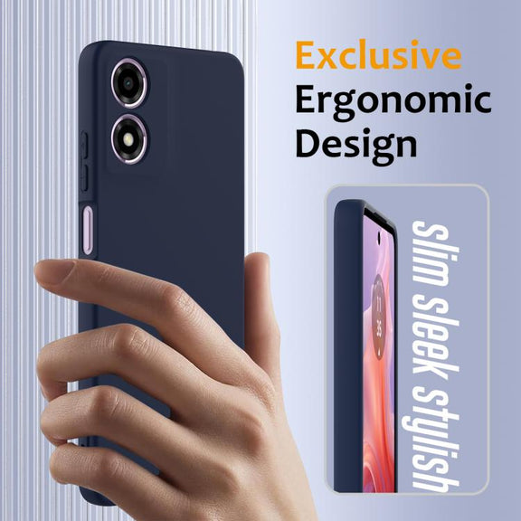 For Motorola Moto G04 / G04s / E14 4G Shockproof Silicone Magsafe Phone Case(Navy Blue)