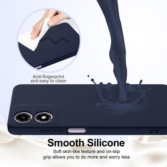 For Motorola Moto G04 / G04s / E14 4G Shockproof Silicone Magsafe Phone Case(Navy Blue)