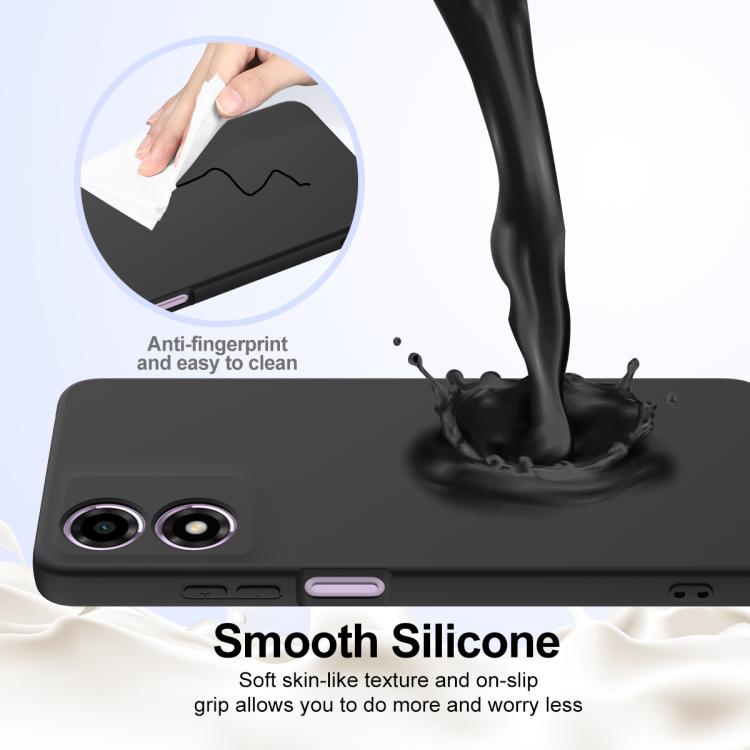 For Motorola Moto G04 / G04s / E14 4G Shockproof Silicone Magsafe Phone Case(Black)