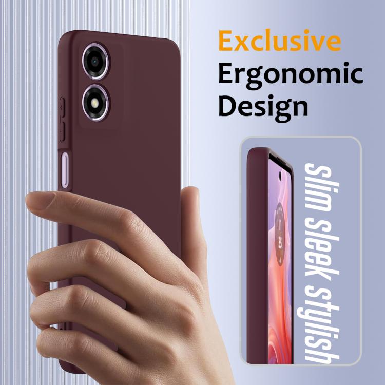 For Motorola Moto G04 / G04s / E14 4G Shockproof Silicone Magsafe Phone Case(Plum Color)