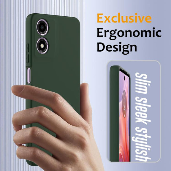 For Motorola Moto G04 / G04s / E14 4G Shockproof Silicone Magsafe Phone Case(Dark Green)