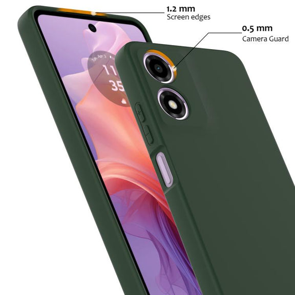 For Motorola Moto G04 / G04s / E14 4G Shockproof Silicone Magsafe Phone Case(Dark Green)