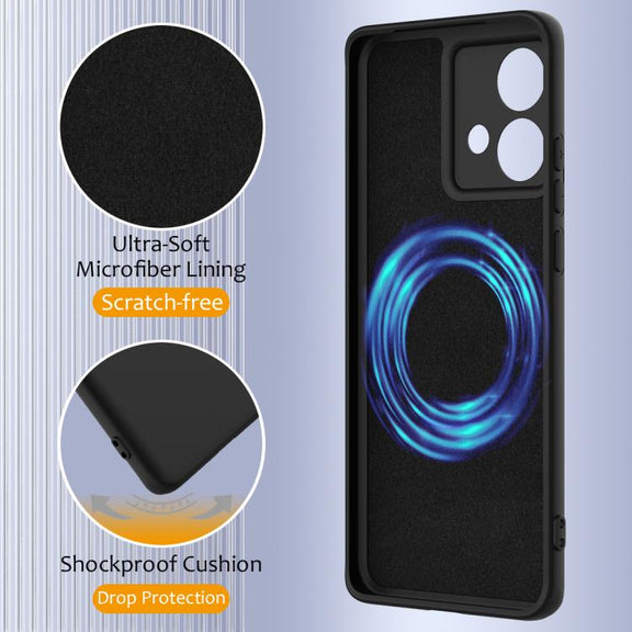 For Motorola Moto G84 Shockproof Silicone Magsafe Phone Case(Black)