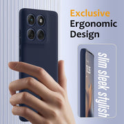 For Motorola Edge 60 Pro Shockproof Silicone Magsafe Phone Case(Navy Blue)
