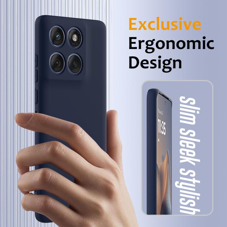 For Motorola Edge 60 Pro Shockproof Silicone Magsafe Phone Case(Navy Blue)
