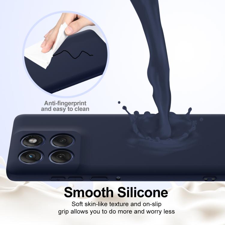 For Motorola Edge 60 Pro Shockproof Silicone Magsafe Phone Case(Navy Blue)