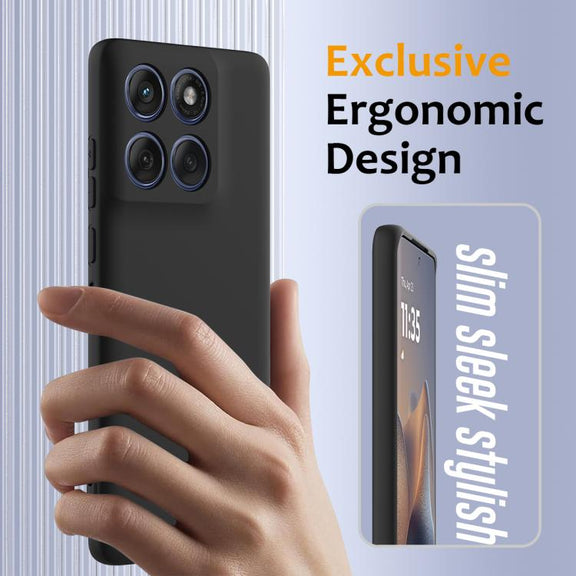 For Motorola Edge 60 Pro Shockproof Silicone Magsafe Phone Case(Black)
