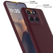 For Motorola Edge 60 Pro Shockproof Silicone Magsafe Phone Case(Plum Color)