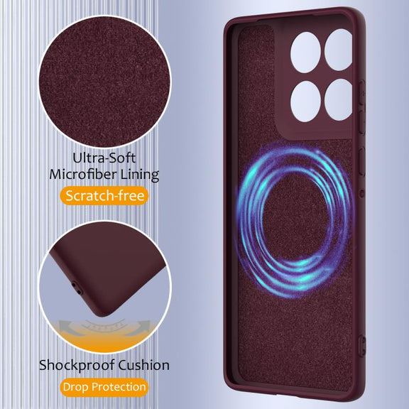 For Motorola Edge 60 Pro Shockproof Silicone Magsafe Phone Case(Plum Color)