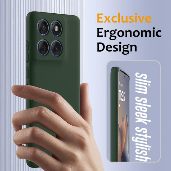 For Motorola Edge 60 Pro Shockproof Silicone Magsafe Phone Case(Dark Green)