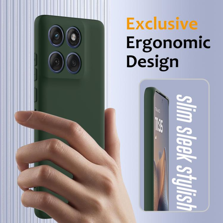 For Motorola Edge 60 Pro Shockproof Silicone Magsafe Phone Case(Dark Green)