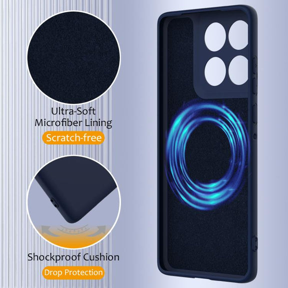 For Motorola Edge 2025 5G Shockproof Silicone Magsafe Phone Case(Navy Blue)