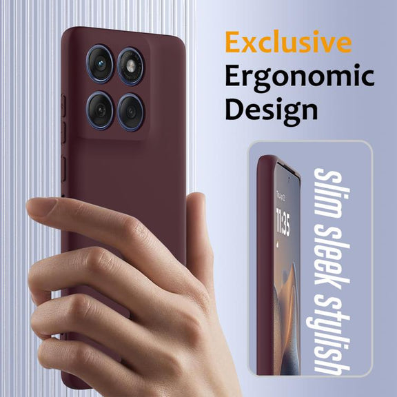 For Motorola Edge 2025 5G Shockproof Silicone Magsafe Phone Case(Plum Color)