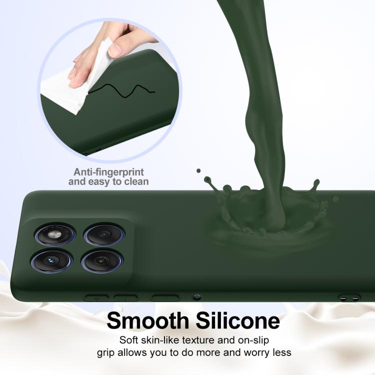 For Motorola Edge 2025 5G Shockproof Silicone Magsafe Phone Case(Dark Green)