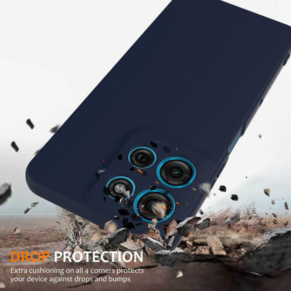 For Motorola Moto G86 5G Shockproof Silicone Magsafe Phone Case(Navy Blue)